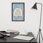 The Lord Bless You and Keep You Framed Art Print |  William Morris Blue Botanical Scripture Wall Decor