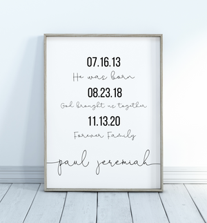 Adoption Gifts | Adoption Sign | Personalized Forever Family Poster