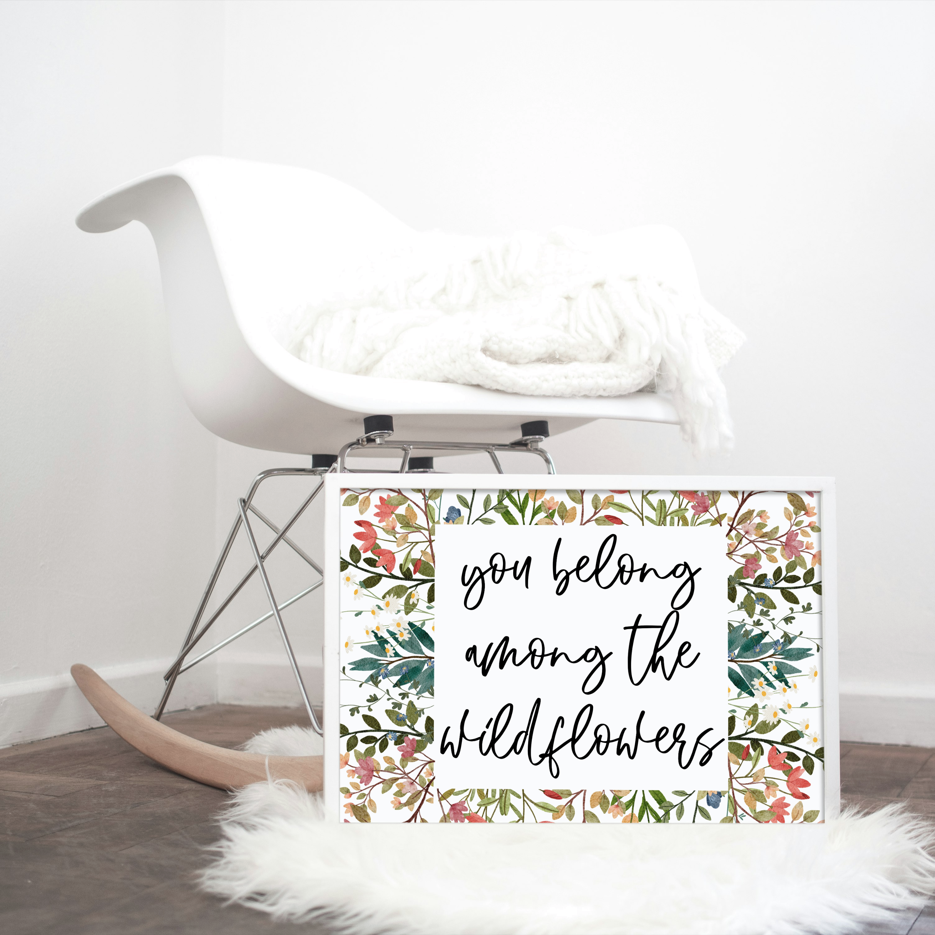 You Belong Among the Wildflowers Print, Floral Wall Art, Botanical Poster