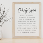 O Holy Spirit Prayer Print | Minimalist Catholic & Christian Wall Art Poster