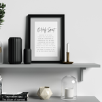 O Holy Spirit Prayer Print | Minimalist Catholic & Christian Wall Art Poster