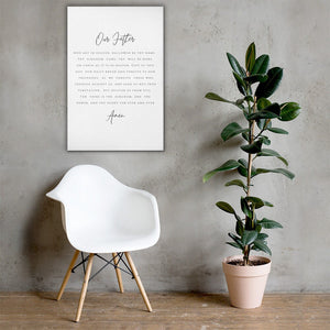 Lords Prayer Canvas | Our Father Prayer | Scripture Wall Art | Farmhouse Decor | Bible Verse Canvas Sign | Christian Art | Home Decor