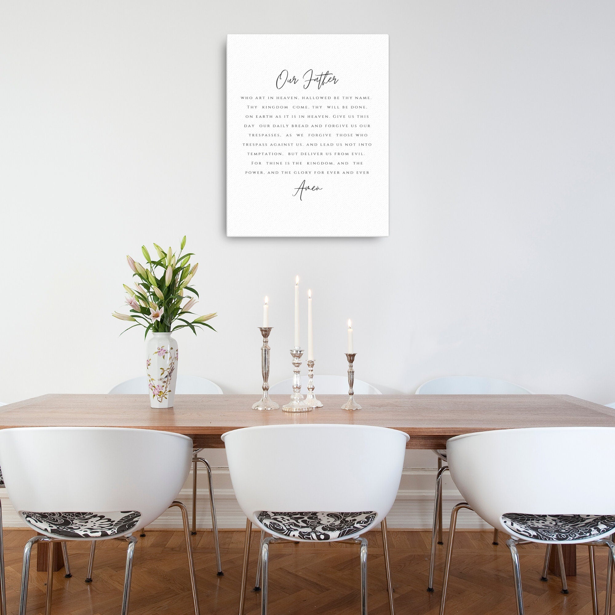 Lords Prayer Canvas | Our Father Prayer | Scripture Wall Art | Farmhouse Decor | Bible Verse Canvas Sign | Christian Art | Home Decor