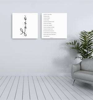 Love Is Patient Love is Kind Canvas | Master Bedroom Wall Art | 1 Corinthians 13 | Bible Verse Canvas | Wedding gift | Above Bed Canvas