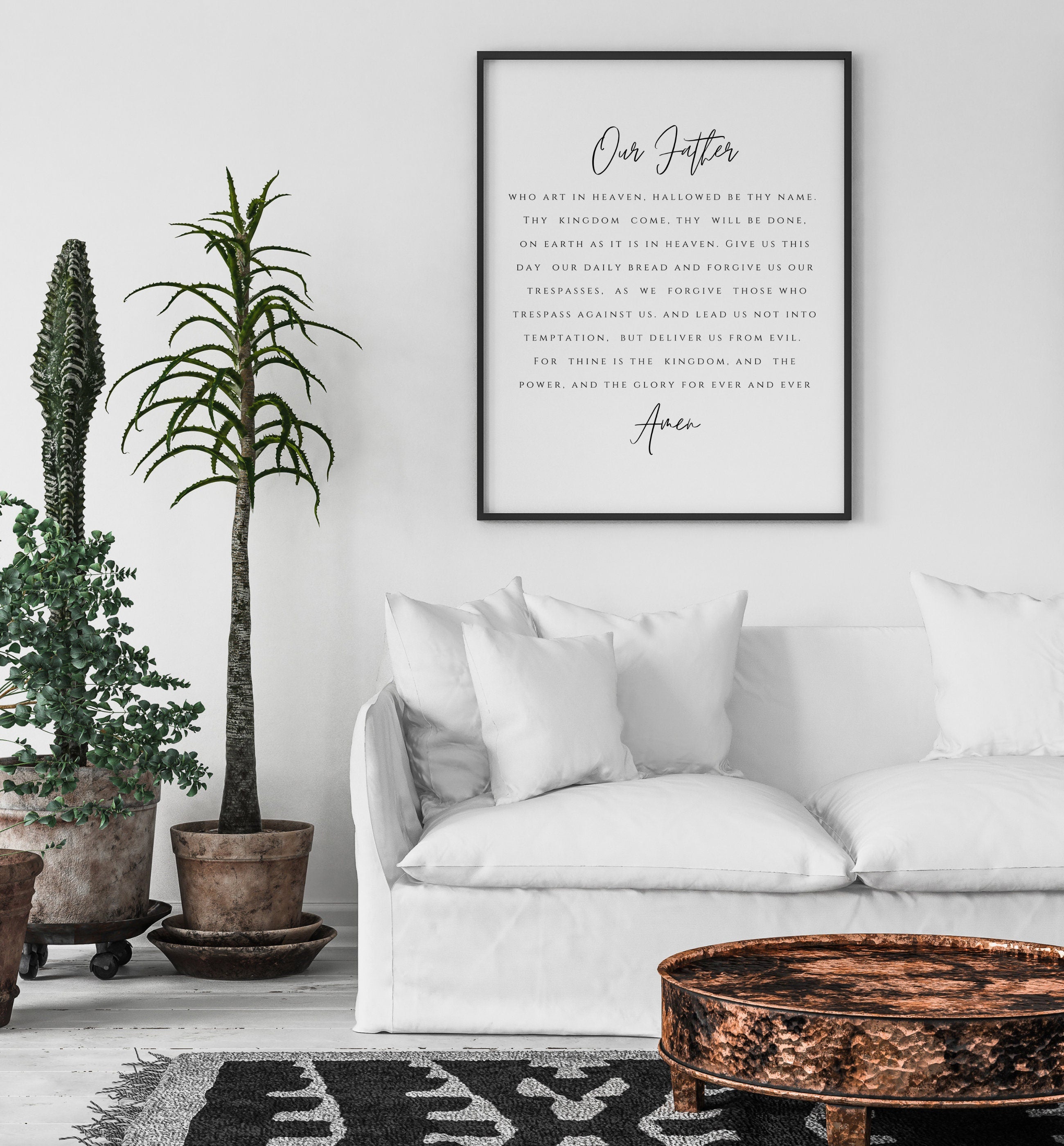 Lord's Prayer Poster | Dining Room Scripture Poster | Scripture Wall Art | Farmhouse Decor | Bible Verse Printed Art 16x20, 18x24, 24x36