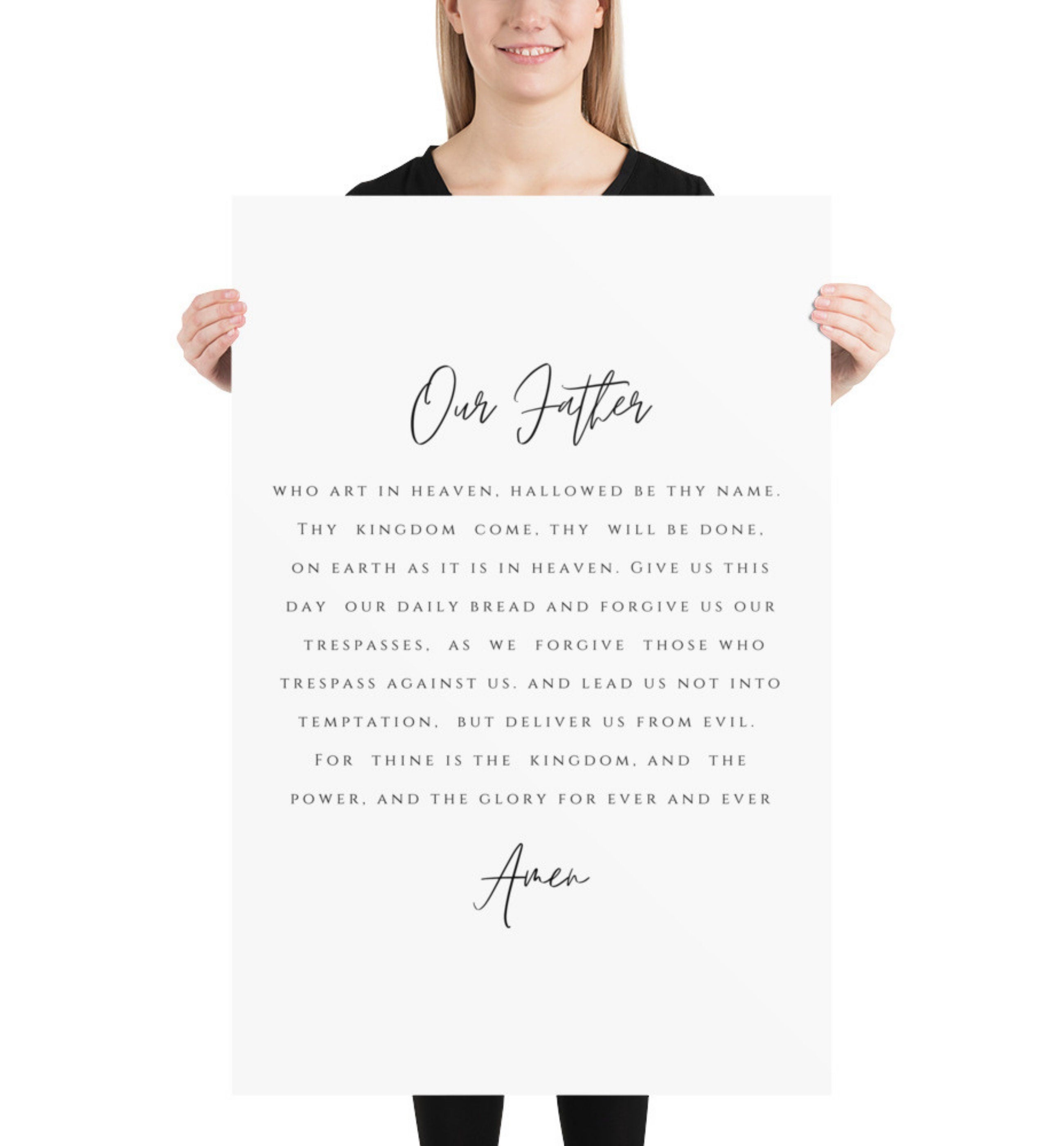 Lord's Prayer Poster | Dining Room Scripture Poster | Scripture Wall Art | Farmhouse Decor | Bible Verse Printed Art 16x20, 18x24, 24x36