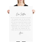 Lord's Prayer Poster | Dining Room Scripture Poster | Scripture Wall Art | Farmhouse Decor | Bible Verse Printed Art 16x20, 18x24, 24x36