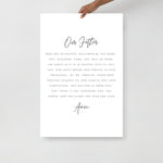 Lord's Prayer Poster | Dining Room Scripture Poster | Scripture Wall Art | Farmhouse Decor | Bible Verse Printed Art 16x20, 18x24, 24x36