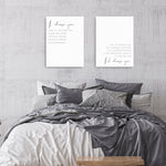 I Choose You Canvas Set of 2 | Master Bedroom Wall Art | I'd Choose You Over and Over Wedding gift | Above Bed Canvas
