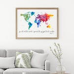 Mark 16:15 Poster | Go Into All The World & Preach The Gospel To All Creation World Map Large Format Poster, Printed Art 16x20, 18x24, 24x36