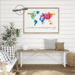 Mark 16:15 Poster | Go Into All The World & Preach The Gospel To All Creation World Map Large Format Poster, Printed Art 16x20, 18x24, 24x36