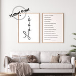 Love Is Patient Love is Kind Poster Set | Master Bedroom Wall Art | 1 Corinthians 13 | Bible Verse Wall Art | Guest Bedroom Decor