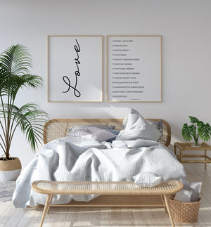 Love Is Patient Love is Kind Poster Set | Master Bedroom Wall Art | 1 Corinthians 13 | Bible Verse Wall Art | Guest Bedroom Decor