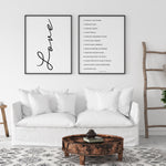 Love Is Patient Love is Kind Poster Set | Master Bedroom Wall Art | 1 Corinthians 13 | Bible Verse Wall Art | Guest Bedroom Decor