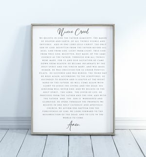 The Nicene Creed Poster | Dining Room Scripture Sign | Scripture Wall Art | Farmhouse Decor | Bible Verse Sign