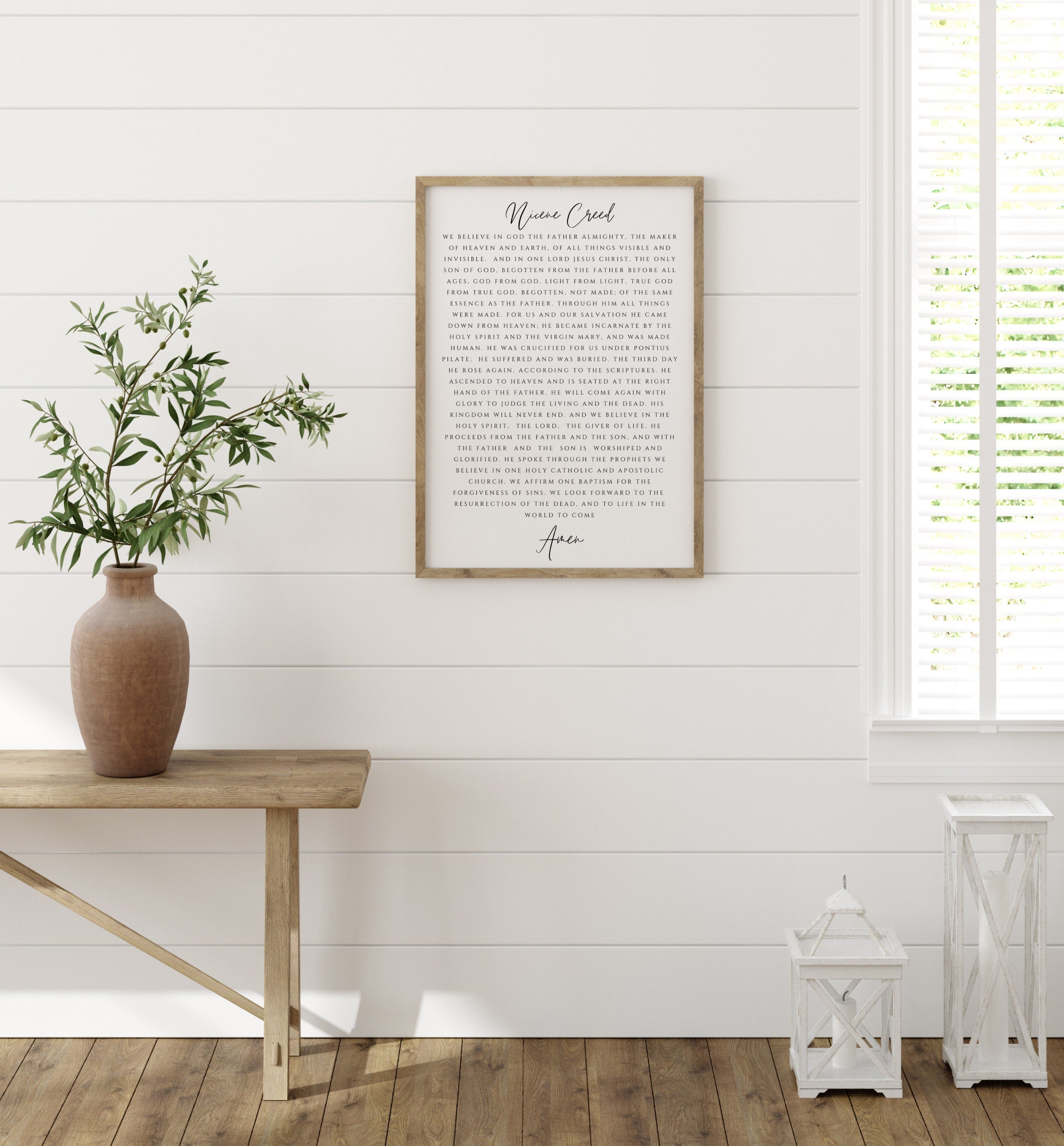 The Nicene Creed Poster | Dining Room Scripture Sign | Scripture Wall Art | Farmhouse Decor | Bible Verse Sign