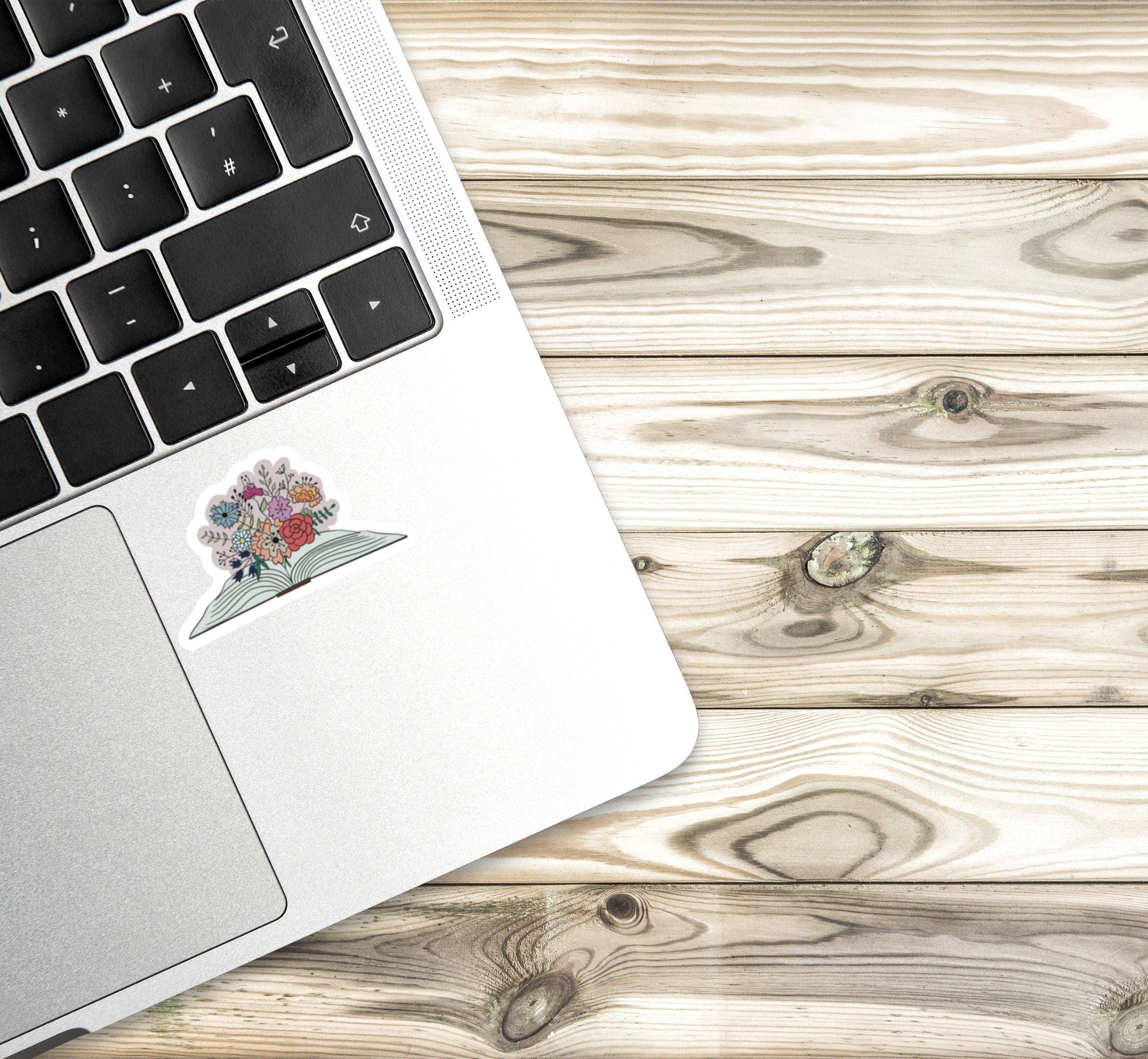 Flower and Book Vinyl Sticker | Book Sticker | Flowers and Books Stack Sticker | Laptop Sticker | Waterproof Flower Sticker