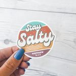 Stay Salty Retro Sticker | Matthew 5:13 | Water bottle, Laptop Stickers | Vinyl Waterproof Sticker