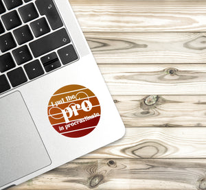 I Put The Pro in Procrastinate Sticker | Vinyl Waterproof Sticker | Back to School Gift