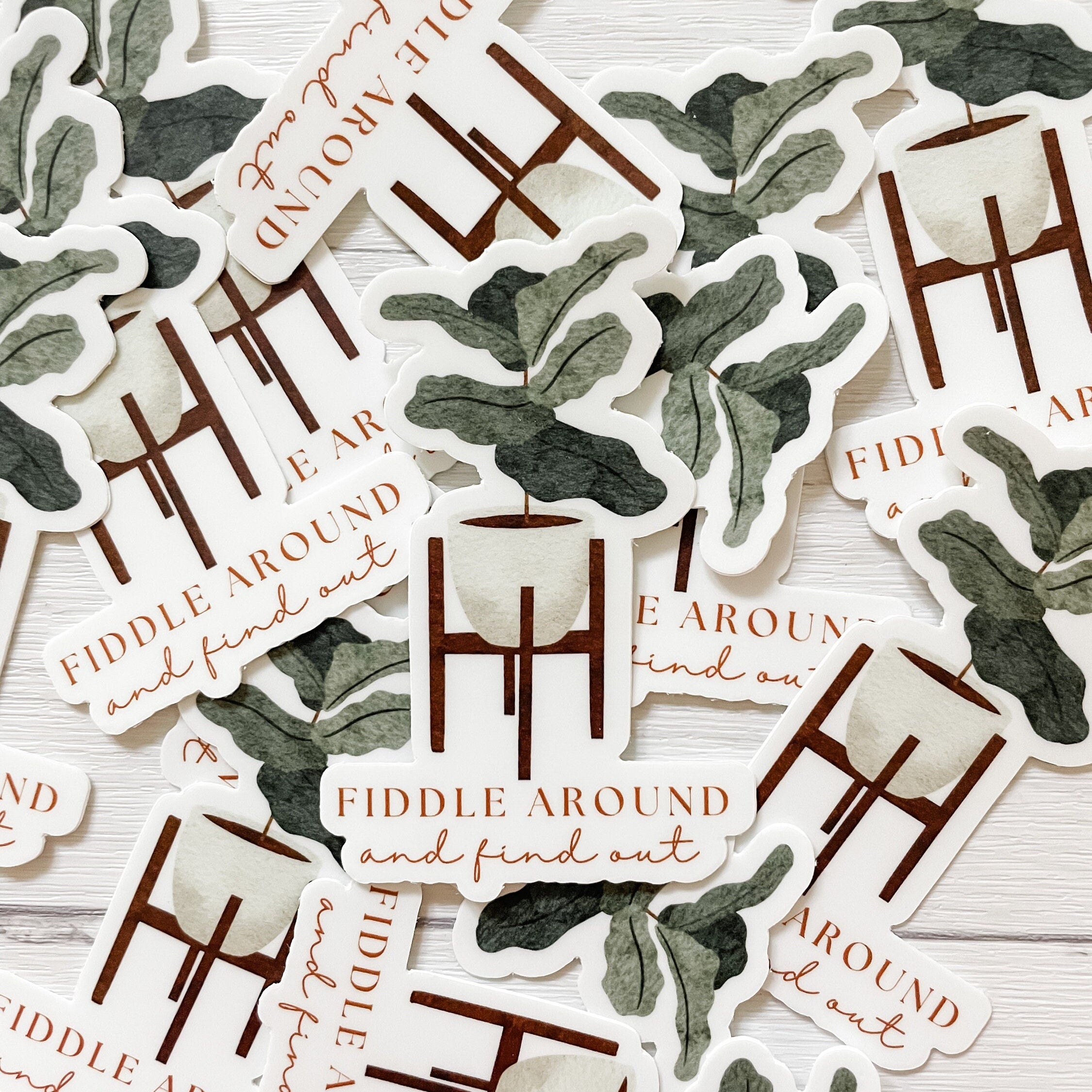 Fiddle Leaf Fig Vinyl Sticker | FAFO Sticker | Plant Sticker | Plant Lover Sticker | Laptop Sticker | Waterproof Sticker | Fiddle Around