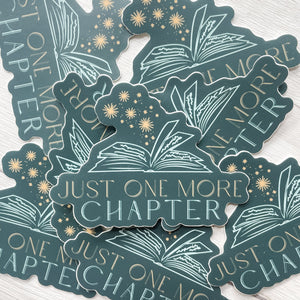 Just One More Chapter Vinyl Sticker | Book Sticker | Bookish Stickers | Laptop Sticker | Waterproof Kindle Sticker