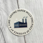 Funny Debate Sticker | Saving Paper Mills One Piece of Evidence at a Time Vinyl Sticker | Speech and Debate Club Sticker | Forensics