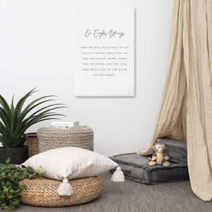 On Eagles Wings Canvas | Psalm 91 Bible Verse Prints, Christian Posters, Hymn Print, Large Canvas Wall Decor