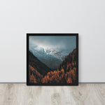 Fall Forest Framed Poster | Winter Landscape Print |  Misty Forest | Fall Decor | Nature Landscape Large Wall Art