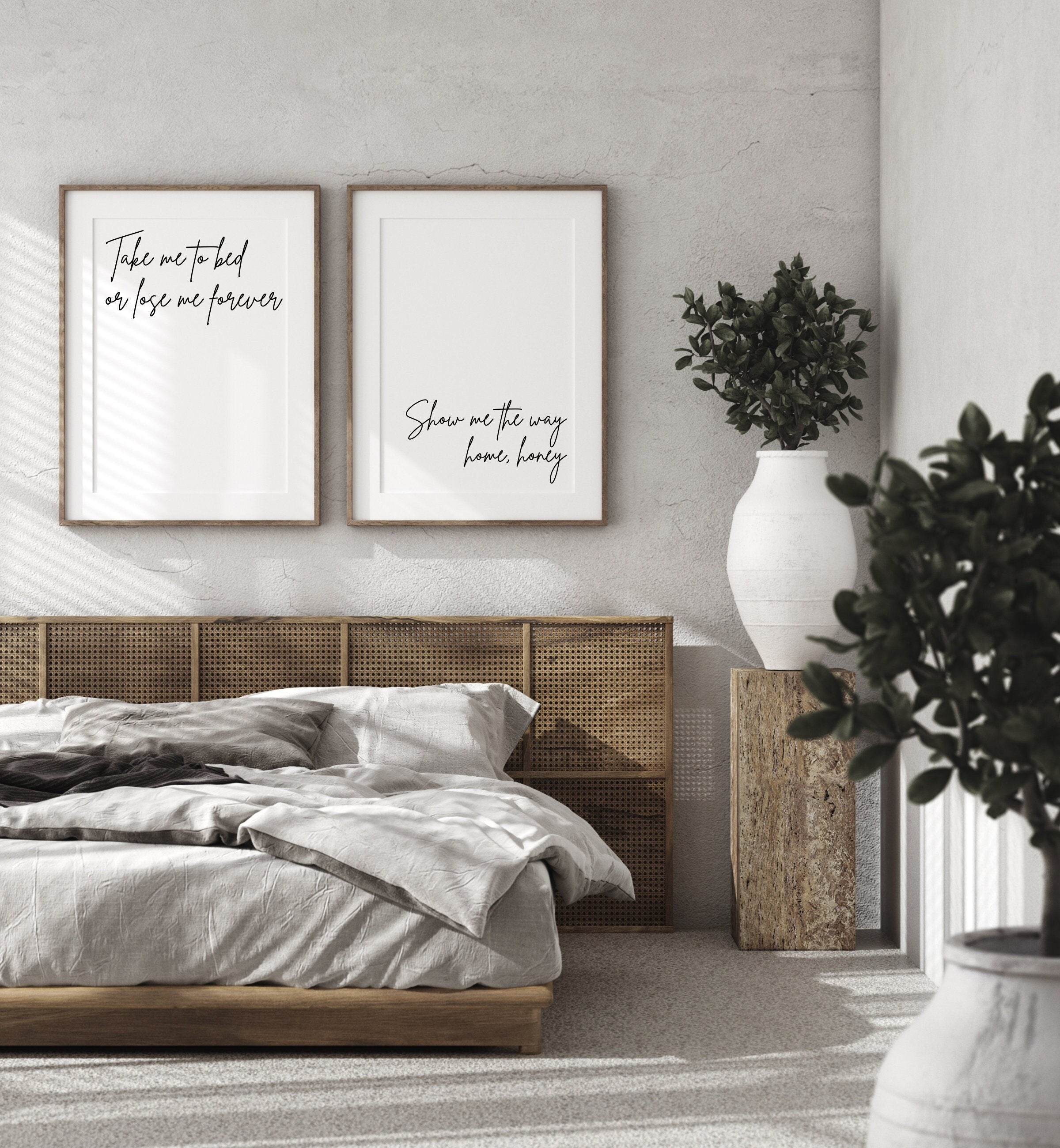 Take Me to Bed or Leave Me Forever | Master Bedroom Decor, Above Bed Prints | Top Gun Quote Poster Set | Printed Art 16x20, 18x24, 24x36