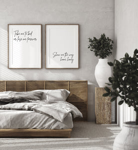Take Me to Bed or Leave Me Forever | Master Bedroom Decor, Above Bed Prints | Top Gun Quote Poster Set | Printed Art 16x20, 18x24, 24x36