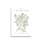 Modern Scripture Art I Am The Vine You Are The Branches Poster Wall Art John 15:5, Scripture Art, Bible Verse Wall Art