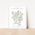 Framed Poster Modern Scripture Art I Am The Vine You Are The Branches Wall Art John 15:5, Scripture Art, Bible Verse Wall Art