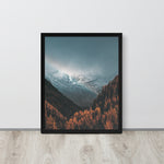 Fall Forest Framed Poster | Winter Landscape Print |  Misty Forest | Fall Decor | Nature Landscape Large Wall Art
