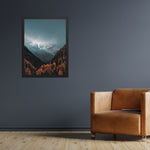 Fall Forest Framed Poster | Winter Landscape Print | Misty Forest | Fall Decor | Nature Landscape Large Wall Art