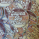 Saved By Grace Retro Glitter Sticker | Ephesians 2:8-9 | Water bottle, Laptop Stickers | Vinyl Waterproof Sticker