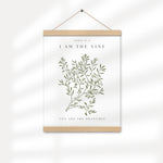 Modern Scripture Art I Bible Verse Hanging Sign Am The Vine You Are The Branches John 15:5, Scripture Art, Bible Verse Wall Art