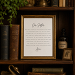 Our Father Lord's Prayer Print | Script Christian Wall Art