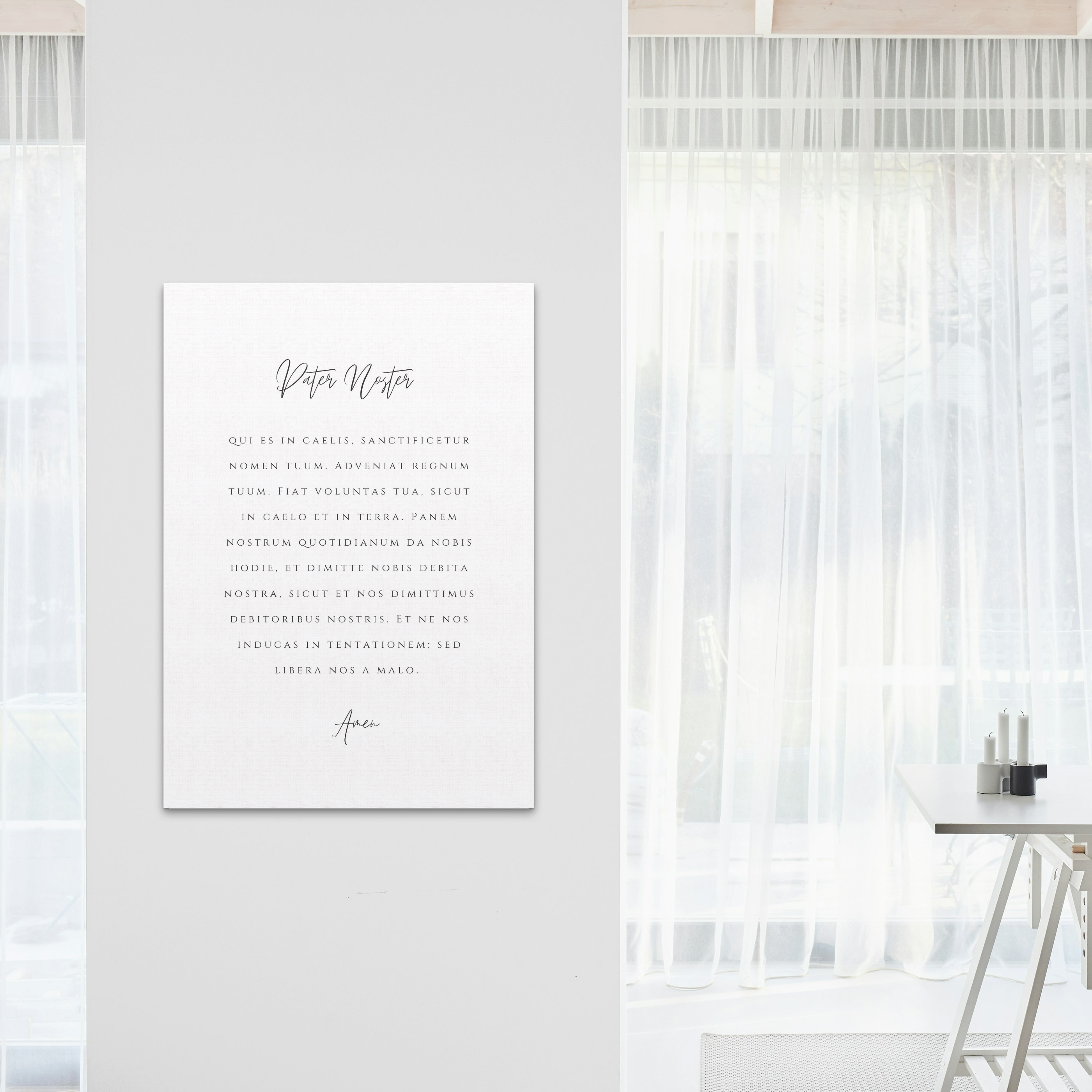 Pater Noster Latin Prayer Canvas | The Lord’s Prayer Christian Wall Art