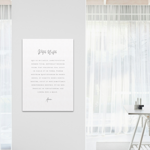 Pater Noster Latin Prayer Canvas | The Lord’s Prayer Christian Wall Art