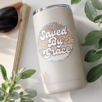 Saved By Grace Retro Glitter Sticker | Ephesians 2:8-9 | Water bottle, Laptop Stickers | Vinyl Waterproof Sticker