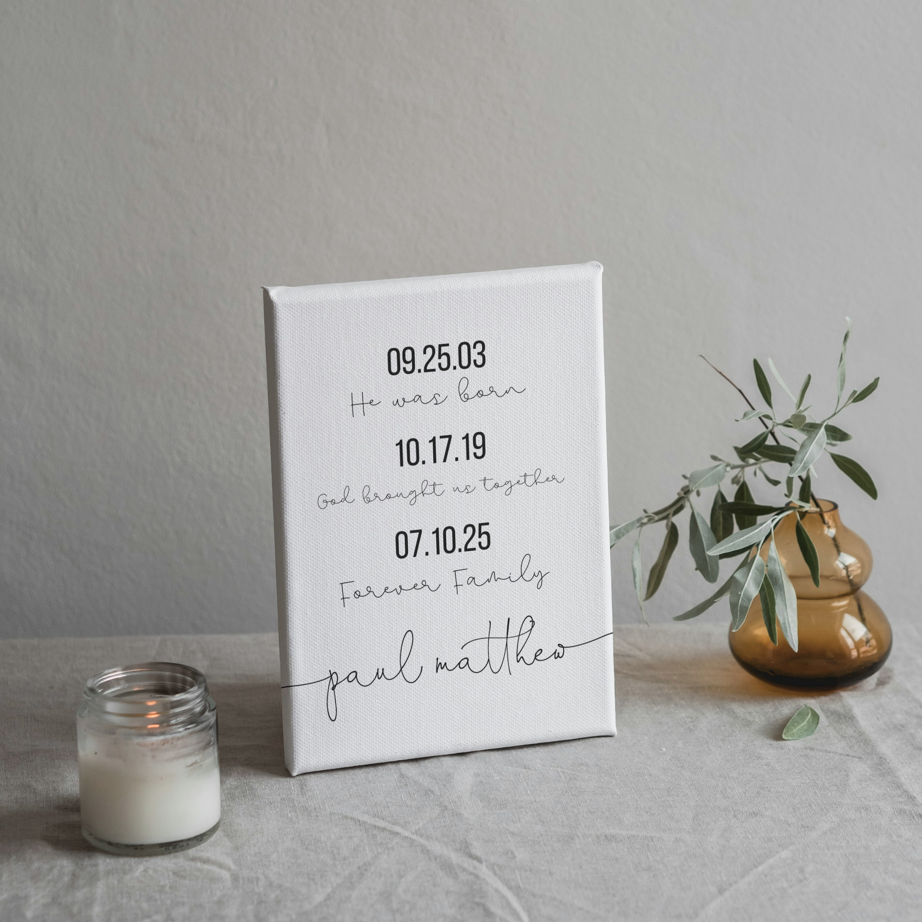 Personalized Adoption Canvas Gift  –  Personalized Adoption Canvas –  Adoption Quote Wall Art – Family Keepsake