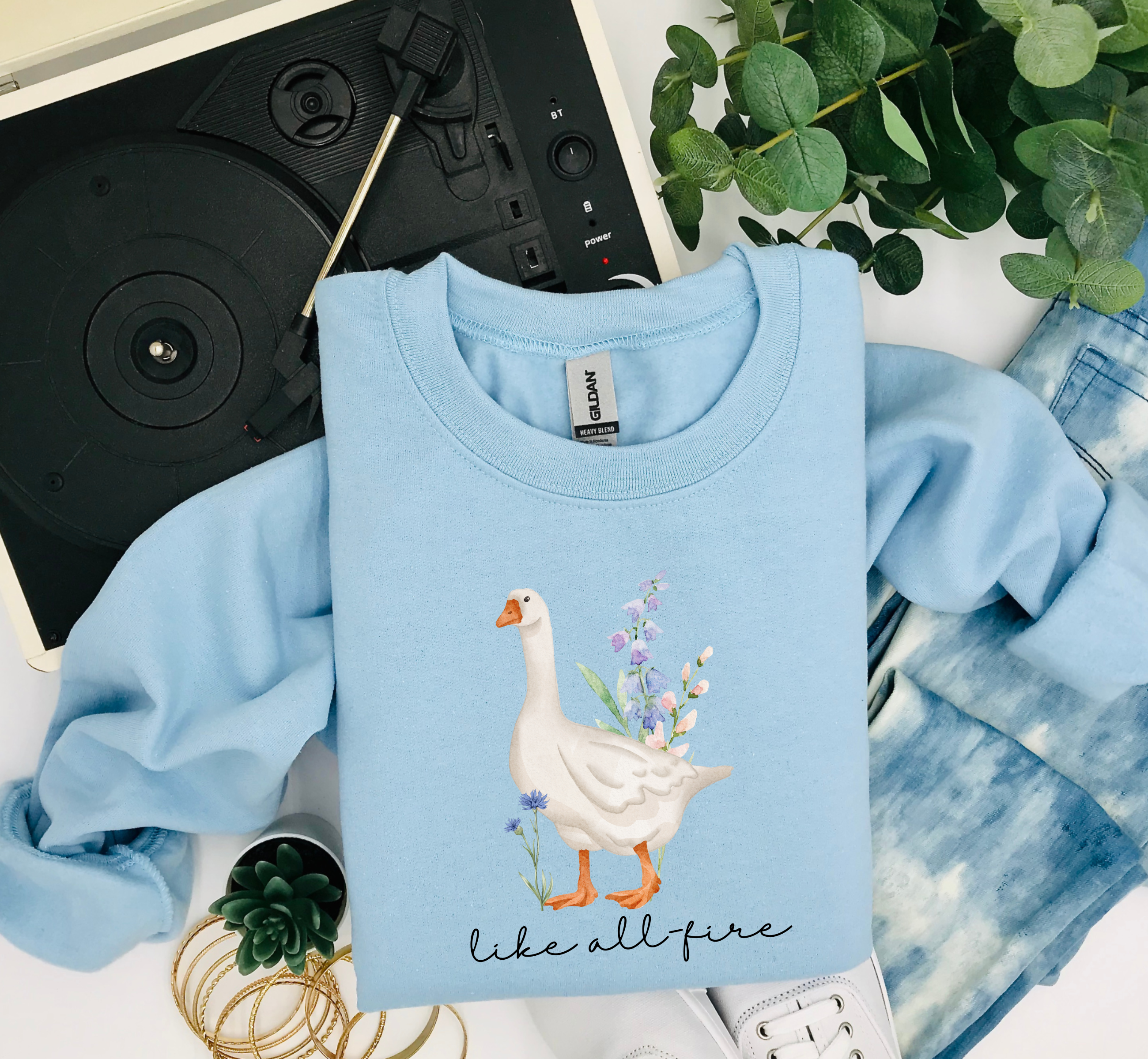 Love you like all-fire Goose sweatshirt – Book Inspired, Gildan 18000 Crewneck