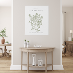 John 15:5 Scripture Canvas – Modern Christian Wall Art – I Am the Vine Bible Verse Print