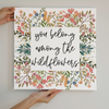 You Belong Among the Wildflowers Canvas – Boho Floral Wall Art – Nature Quote Print – Cottagecore Home Decor – Rustic Bedroom Sign